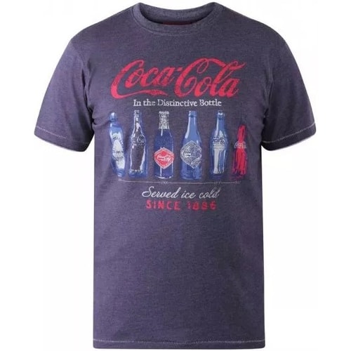 D555 Offizielles T-Shirt mit Coca-Cola-Flaschen-Print, Denim-Marl